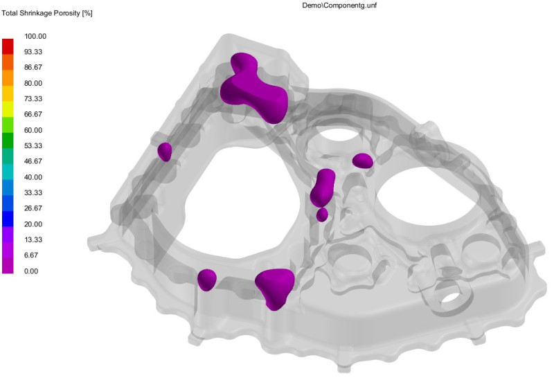 Highlighting porosity on casted part