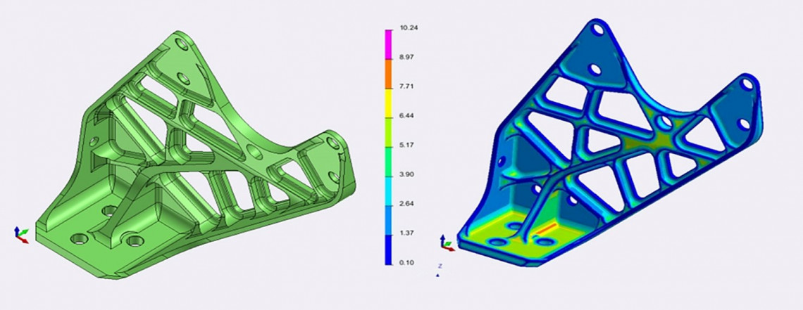 Thickness analysis for a solenoid bracket