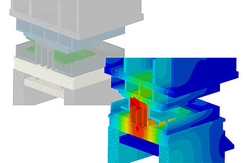 탄성 금형 및 프레스 변형 반영